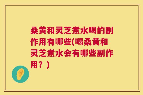 桑黄和灵芝煮水喝的副作用有哪些(喝桑黄和灵芝煮水会有哪些副作用?) 桑黄和灵芝煮水喝的副作用有哪些(喝桑黄和灵芝煮水会有哪些副作用?)