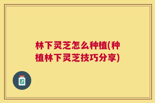 林下灵芝怎么种植(种植林下灵芝技巧分享)
