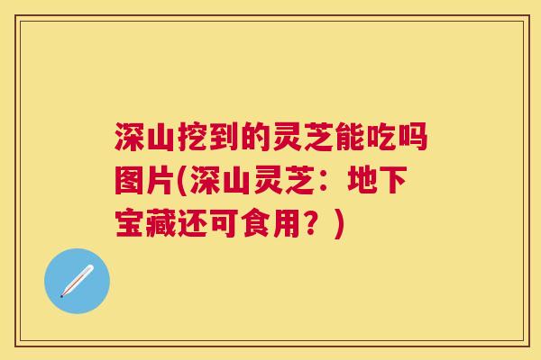 深山挖到的灵芝能吃吗图片(深山灵芝：地下宝藏还可食用？)
