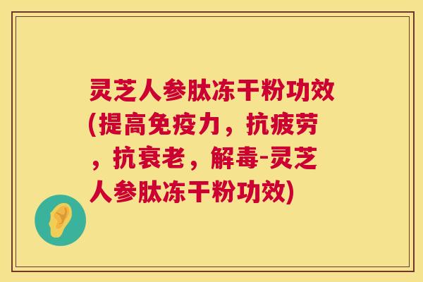 灵芝人参肽冻干粉功效(提高免疫力，，抗，-灵芝人参肽冻干粉功效)