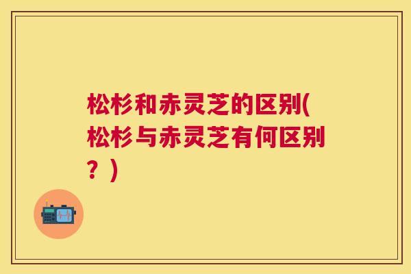 松杉和赤灵芝的区别(松杉与赤灵芝有何区别？)