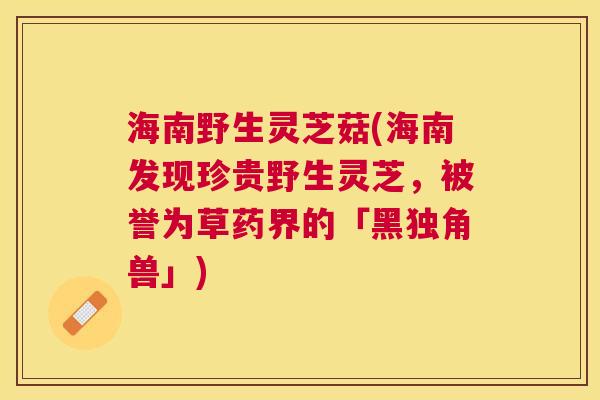 海南野生灵芝菇(海南发现珍贵野生灵芝,被誉为草药界的「黑独角兽」) 海南野生灵芝菇(海南发现珍贵野生灵芝,被誉为草药界的「黑独角兽」)