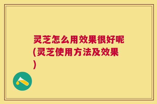 灵芝怎么用效果很好呢(灵芝使用方法及效果)