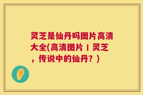 灵芝是仙丹吗图片高清大全(高清图片丨灵芝，传说中的仙丹？)