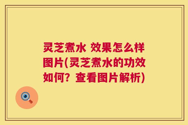 灵芝煮水 效果怎么样图片(灵芝煮水的功效如何？查看图片解析)