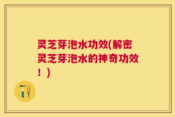灵芝芽泡水功效(解密灵芝芽泡水的神奇功效!) 灵芝芽泡水功效(解密灵芝芽泡水的神奇功效!)