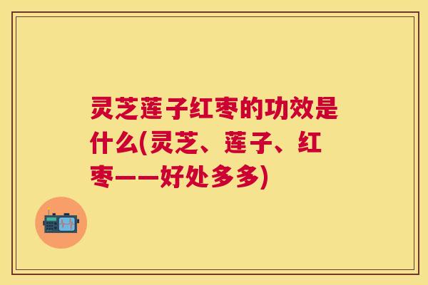 灵芝莲子红枣的功效是什么(灵芝、莲子、红枣——好处多多)