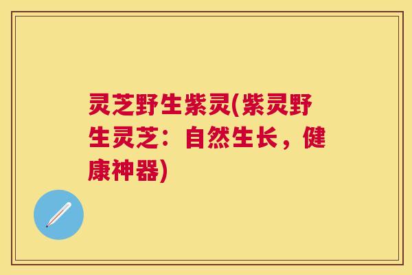 灵芝野生紫灵(紫灵野生灵芝:自然生长,健康神器) 灵芝野生紫灵(紫灵野生灵芝:自然生长,健康神器)