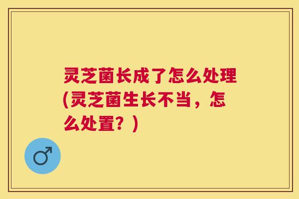 灵芝菌长成了怎么处理(灵芝菌生长不当，怎么处置？)