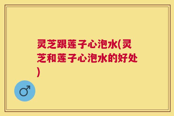 灵芝跟莲子心泡水(灵芝和莲子心泡水的好处)