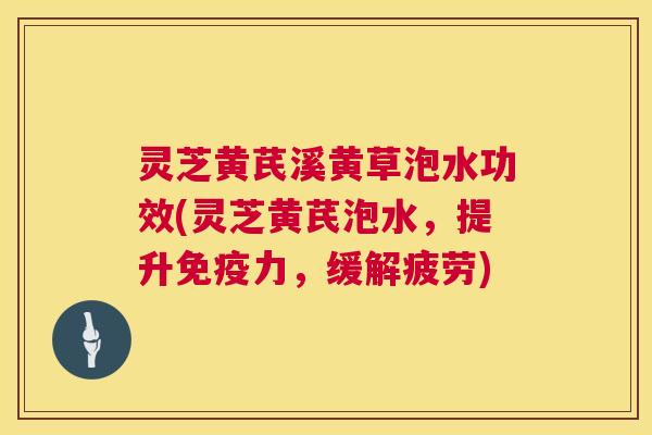 灵芝黄芪溪黄草泡水功效(灵芝黄芪泡水，提升免疫力，缓解疲劳)