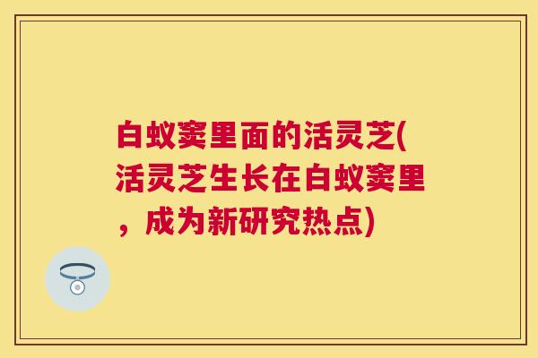 白蚁窦里面的活灵芝(活灵芝生长在白蚁窦里,成为新研究热点) 白蚁窦里面的活灵芝(活灵芝生长在白蚁窦里,成为新研究热点)