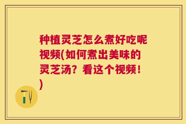 种植灵芝怎么煮好吃呢视频(如何煮出美味的灵芝汤？看这个视频！)