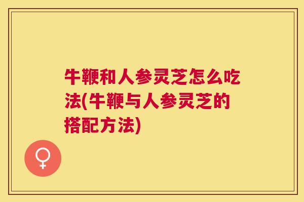 牛鞭和人参灵芝怎么吃法(牛鞭与人参灵芝的搭配方法) 牛鞭和人参灵芝怎么吃法(牛鞭与人参灵芝的搭配方法)