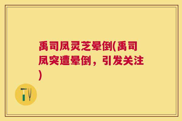 禹司凤灵芝晕倒(禹司凤突遭晕倒,引发关注) 禹司凤灵芝晕倒(禹司凤突遭晕倒,引发关注)
