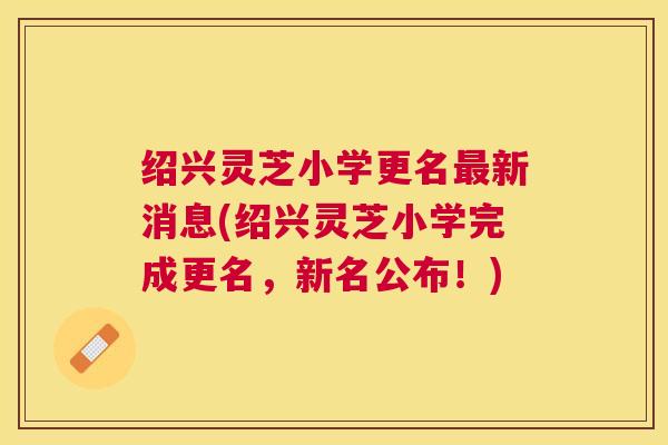 绍兴灵芝小学更名新消息(绍兴灵芝小学完成更名，新名公布！)
