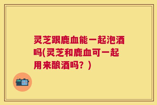 灵芝跟鹿能一起泡酒吗(灵芝和鹿可一起用来酿酒吗?) 灵芝跟鹿能一起泡酒吗(灵芝和鹿可一起用来酿酒吗?)