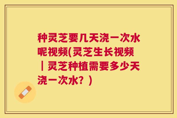 种灵芝要几天浇一次水呢视频(灵芝生长视频|灵芝种植需要多少天浇一次水?) 种灵芝要几天浇一次水呢视频(灵芝生长视频|灵芝种植需要多少天浇一次水?)