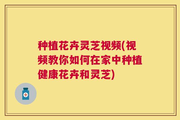 种植花卉灵芝视频(视频教你如何在家中种植健康花卉和灵芝) 种植花卉灵芝视频(视频教你如何在家中种植健康花卉和灵芝)