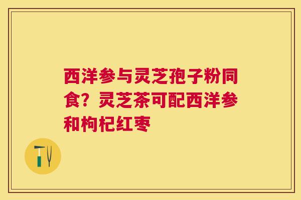 西洋参与灵芝孢子粉同食?灵芝茶可配西洋参和枸杞红枣 西洋参与灵芝孢子粉同食?灵芝茶可配西洋参和枸杞红枣