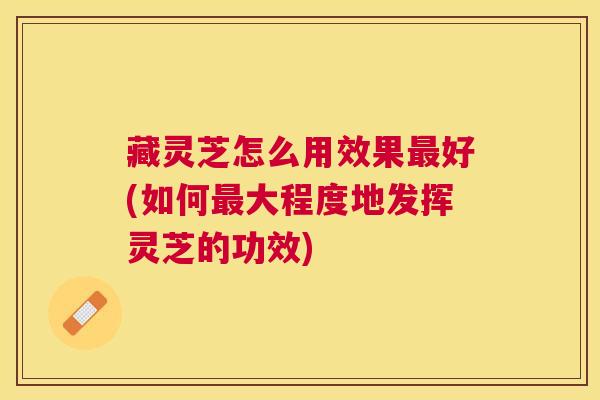 藏灵芝怎么用效果好(如何大程度地发挥灵芝的功效)