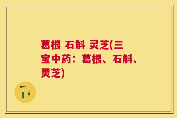 葛根 石斛 灵芝(三宝：葛根、石斛、灵芝)