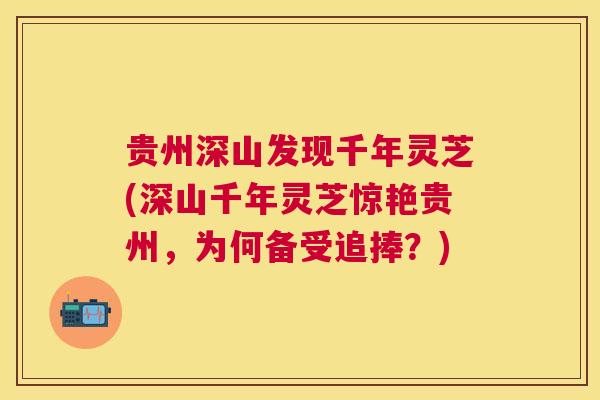 贵州深山发现千年灵芝(深山千年灵芝惊艳贵州，为何备受追捧？)