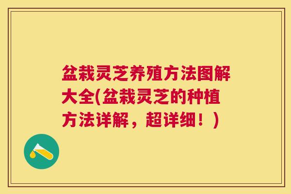 盆栽灵芝养殖方法图解大全(盆栽灵芝的种植方法详解,超详细!) 盆栽灵芝养殖方法图解大全(盆栽灵芝的种植方法详解,超详细!)