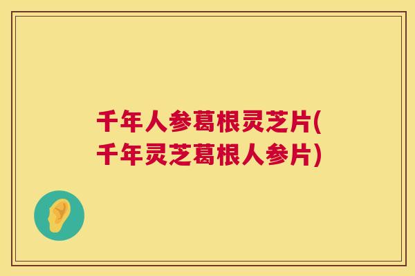 千年人参葛根灵芝片(千年灵芝葛根人参片) 千年人参葛根灵芝片(千年灵芝葛根人参片)