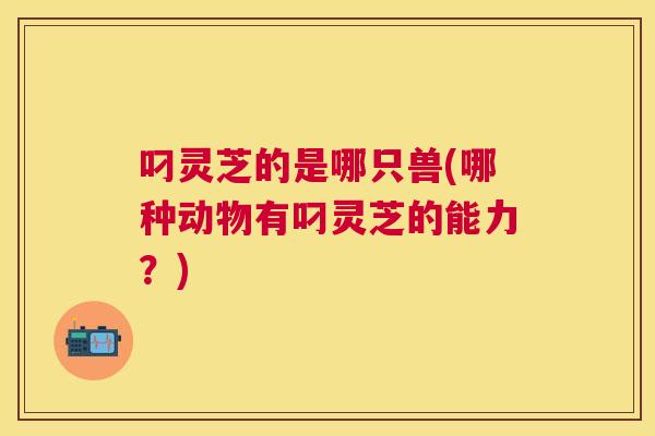 叼灵芝的是哪只兽(哪种动物有叼灵芝的能力?) 叼灵芝的是哪只兽(哪种动物有叼灵芝的能力?)