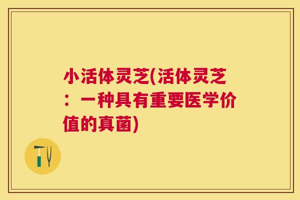 小活体灵芝(活体灵芝：一种具有重要医学价值的真菌)