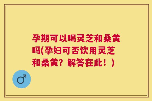 孕期可以喝灵芝和桑黄吗(孕妇可否饮用灵芝和桑黄？解答在此！)