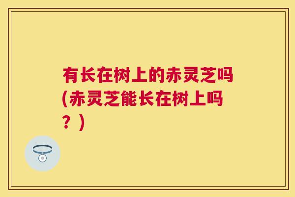 有长在树上的赤灵芝吗(赤灵芝能长在树上吗?) 有长在树上的赤灵芝吗(赤灵芝能长在树上吗?)