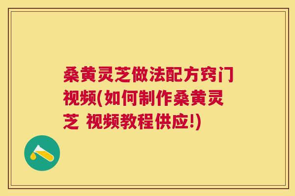 桑黄灵芝做法配方窍门视频(如何制作桑黄灵芝 视频教程供应!) 桑黄灵芝做法配方窍门视频(如何制作桑黄灵芝 视频教程供应!)