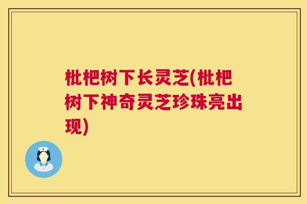枇杷树下长灵芝(枇杷树下神奇灵芝珍珠亮出现)