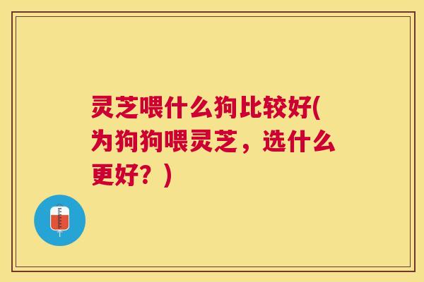灵芝喂什么狗比较好(为狗狗喂灵芝,选什么更好?) 灵芝喂什么狗比较好(为狗狗喂灵芝,选什么更好?)