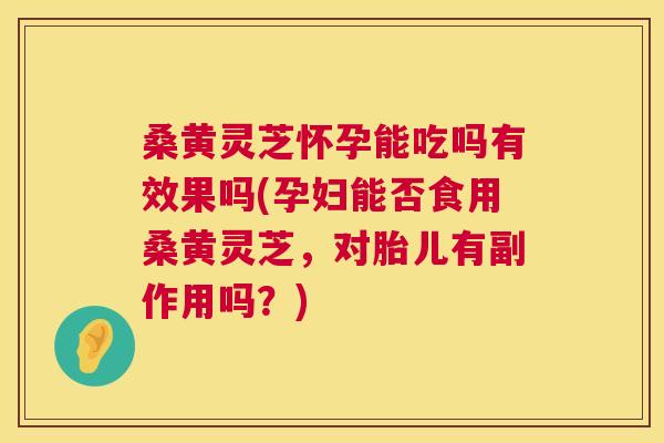 桑黄灵芝怀孕能吃吗有效果吗(孕妇能否食用桑黄灵芝,对胎儿有副作用吗?) 桑黄灵芝怀孕能吃吗有效果吗(孕妇能否食用桑黄灵芝,对胎儿有副作用吗?)