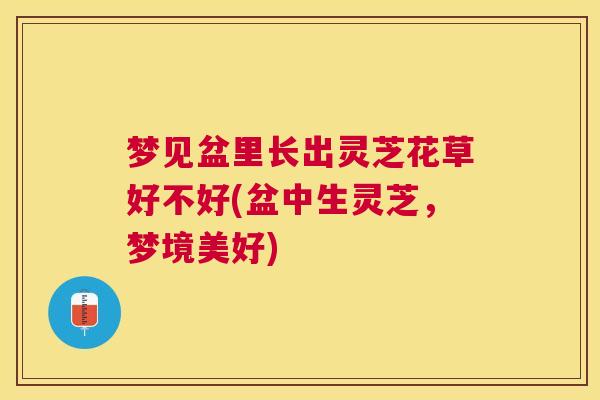 梦见盆里长出灵芝花草好不好(盆中生灵芝，梦境美好)