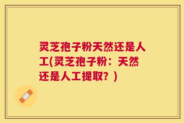灵芝孢子粉天然还是人工(灵芝孢子粉：天然还是人工提取？)