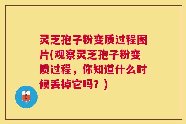 灵芝孢子粉变质过程图片(观察灵芝孢子粉变质过程，你知道什么时候丢掉它吗？)
