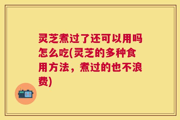 灵芝煮过了还可以用吗怎么吃(灵芝的多种食用方法,煮过的也不浪费) 灵芝煮过了还可以用吗怎么吃(灵芝的多种食用方法,煮过的也不浪费)
