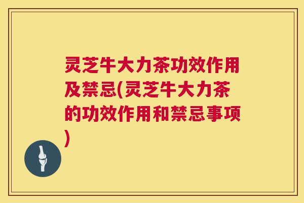 灵芝牛大力茶功效作用及禁忌(灵芝牛大力茶的功效作用和禁忌事项)
