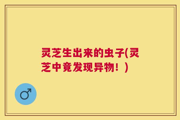 灵芝生出来的虫子(灵芝中竟发现异物！)