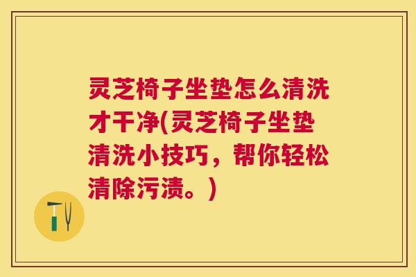 灵芝椅子坐垫怎么清洗才干净(灵芝椅子坐垫清洗小技巧,帮你轻松清除污渍。) 灵芝椅子坐垫怎么清洗才干净(灵芝椅子坐垫清洗小技巧,帮你轻松清除污渍。)