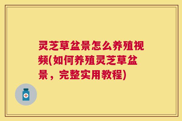 灵芝草盆景怎么养殖视频(如何养殖灵芝草盆景,完整实用教程) 灵芝草盆景怎么养殖视频(如何养殖灵芝草盆景,完整实用教程)