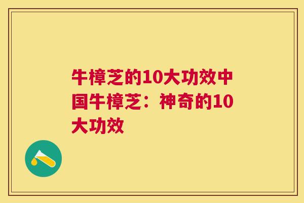 牛樟芝的10大功效中国牛樟芝：神奇的10大功效