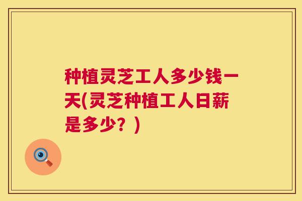 种植灵芝工人多少钱一天(灵芝种植工人日薪是多少？)