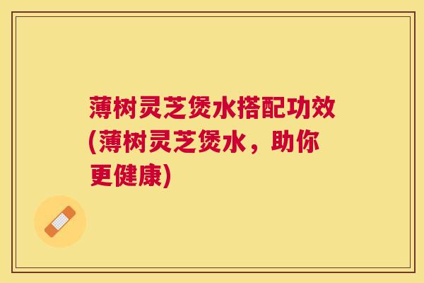 薄树灵芝煲水搭配功效(薄树灵芝煲水,助你更健康) 薄树灵芝煲水搭配功效(薄树灵芝煲水,助你更健康)