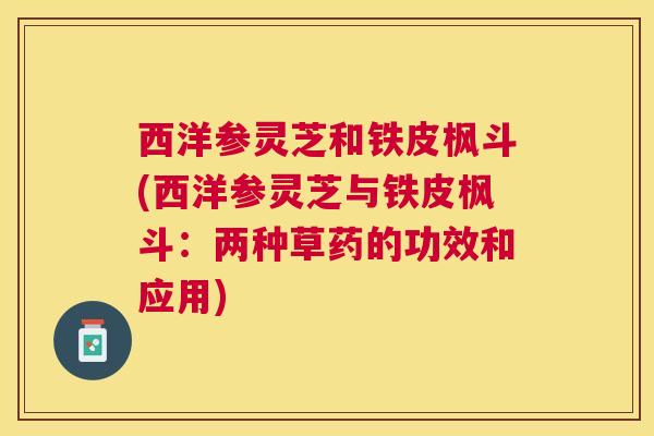 西洋参灵芝和铁皮枫斗(西洋参灵芝与铁皮枫斗：两种草药的功效和应用)