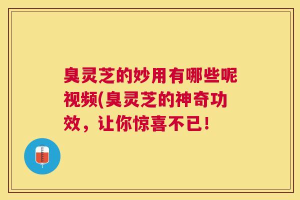 臭灵芝的妙用有哪些呢视频(臭灵芝的神奇功效，让你惊喜不已！
